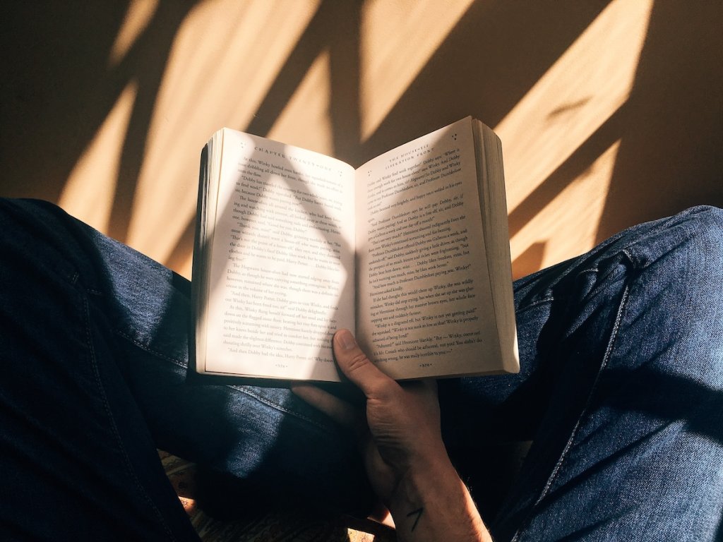 A book, held open in the middle