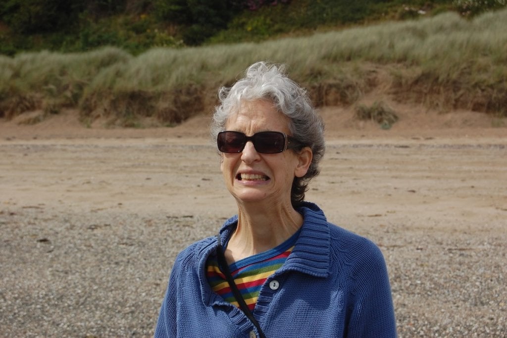 Ma in Scotland, making the grimace emoji face
