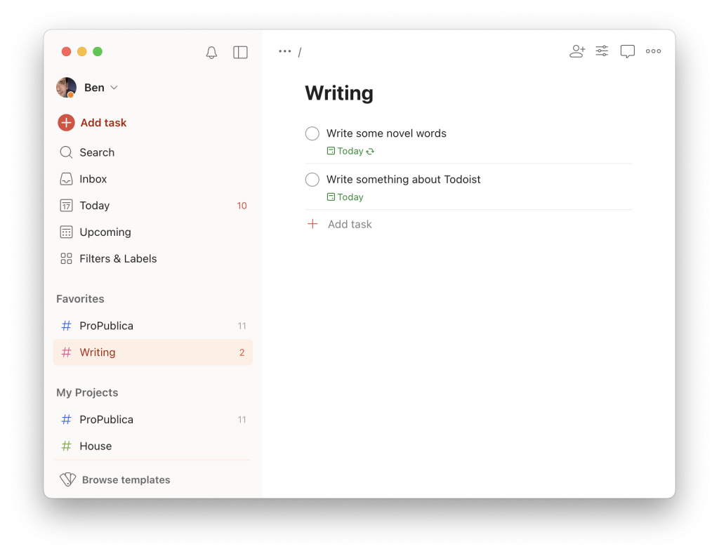 Todoist desktop app